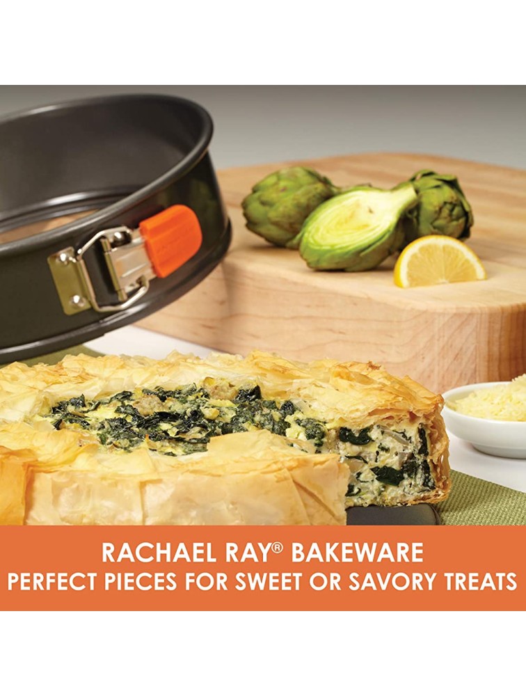 Rachael Ray Oven Lovin' Nonstick Bakeware Springform Baking Pan With Grips Nonstick Springform Cake Pan With Grips Nonstick Cheesecake Pan With Grips Round 9 Inch Gray - B3AXCZ3BM