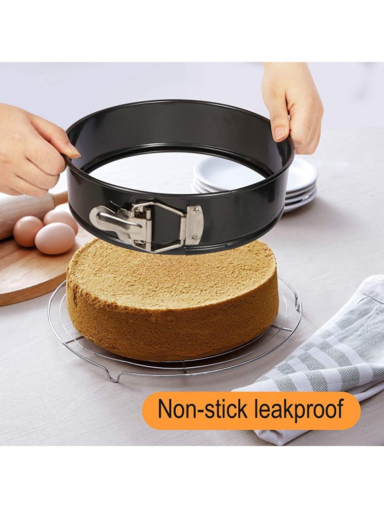 SHECIPIN Springform Pan set,Nonstick Leakproof 3pcs4 7 9 Cake Pan Bakeware Cheese cake Pan with 50 Pcs Parchment Paper Liners - BFM2QUNFT