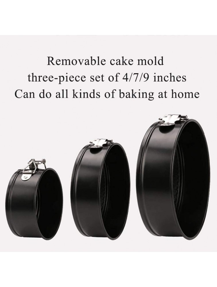 Springform Cake Pans set 4 Inch 7 Inch 9 Inch Round Cheesecake Pan Set for Non-stick Removable Pan Round Moldes Removable Bottom Multi-layer Baking Cake Pan for Cake cheese mousse3 pcs - B7EDF2OEE