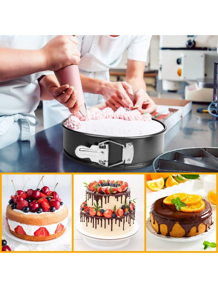 Springform Pan Set Intsun Non-Stick Round Cake Pans Set Detachable 4in 7in 9in Bakeware Cheesecake Pan with 50PCS Silicone Oil Papers 20PCS Disposable Decorate Bag for Baker & Baking Enthusiast - B3QWBC081