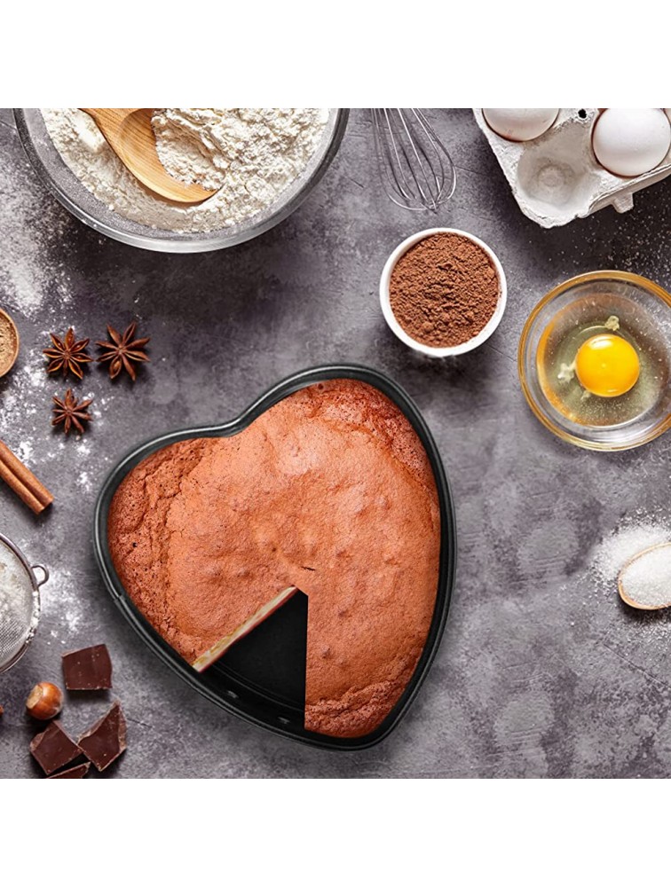 Springform Pans 7 8 9 inch Heart Shape Cheesecake Pan Set of 3 Steel Nonstick Leakproof Cake Pan Baking Molds Bakeware for Smash Cake Pizzas Quiches Tier Wedding Cakes - BG4VEY6JQ