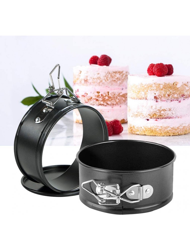 Webake 4.3 Inch Mini Springform Pan Set of 2 Pieces Cheesecake Pans with Removable Bottom Deep Dish Pans Round Cake Molds IP Accessories for Mini Cheesecake Pizza and Quiche - BD9ZMYMPH