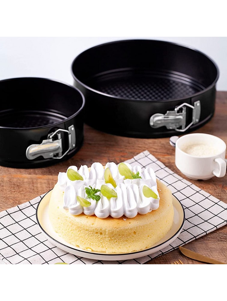 YMOND Cheesecake Pan，Springform Pan Set of 4 Non-stick Cake Pans 4 7 9 10 inch Leakproof Bakeware Round Backing Pan with Removable Bottom - BZBDWOQ0S