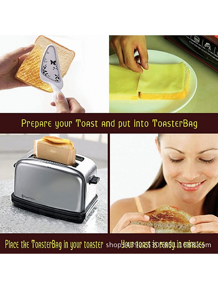 12-Pack Non-Stick Reusable Toaster Bags Oven Bags for Grilled Cheese Sandwiches Chicken Pizza Pastries - BJ55KIJD7