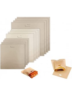 12-Pack Non-Stick Reusable Toaster Bags Oven Bags for Grilled Cheese Sandwiches Chicken Pizza Pastries - BP2EXFEFM
