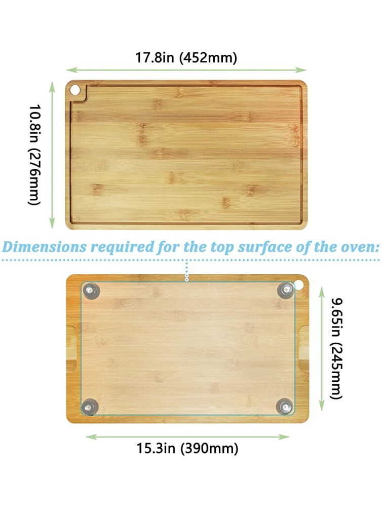 Ansoon Bamboo Wood Cutting Board for Toaster Smart Oven Air Compatible for Breville 860BSS 845BSS BOV800XL With Heat Resistant Silicone Feet Creates Storage Space Protect Cabinets Oven -17.8x10.8 - B8R4GY8P2