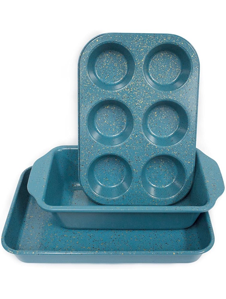 casaWare Toaster Oven 3-Piece Set Blue Granite - BYQR1NO5P