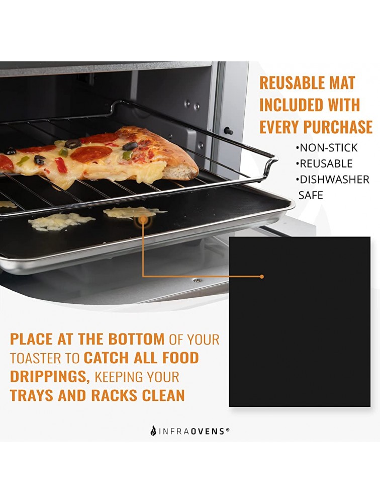 Reusable Liners for Toaster Oven Air Fryer 9 x 11 Accessories Compatible with Breville Black & Decker Cuisinart Emeril Lagasse + More Perforated Non-Stick Mats for Baking Cooking Oven Rack - BXNZ5ILDX