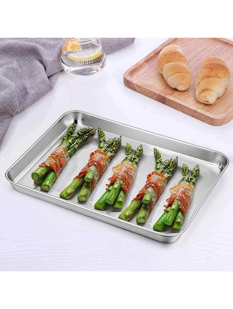 TeamFar Toaster Oven Tray and Rack Set 9.3’’ x 7’’ x 1’’ Stainless Steel Toaster Oven Pan Broiler Pan Non Toxic & Healthy Easy Clean & Dishwasher Safe - B98V97552