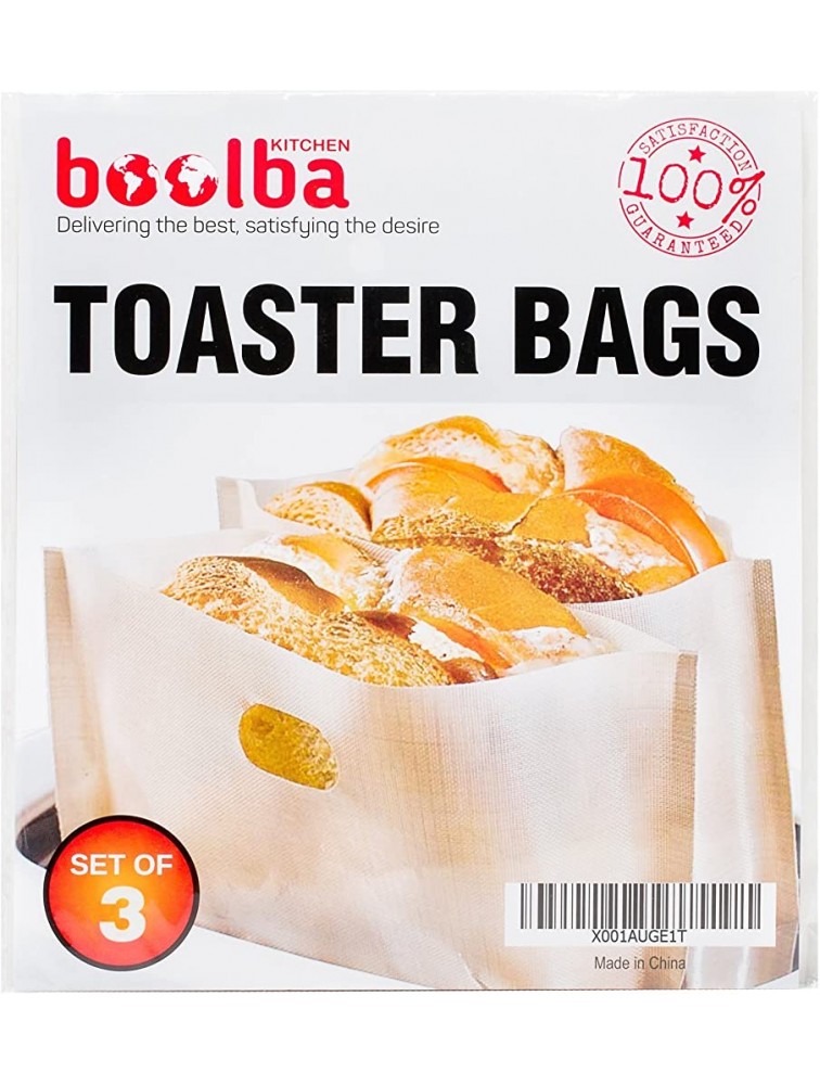 Toaster Bags set of 3 | Grilled Cheese Made Easy | Non Stick Reusable Easy to Clean | Perfect For Sandwiches Hot Dogs Chicken Fish Vegetables Panini & Garlic Toast - B7ES6K0J7