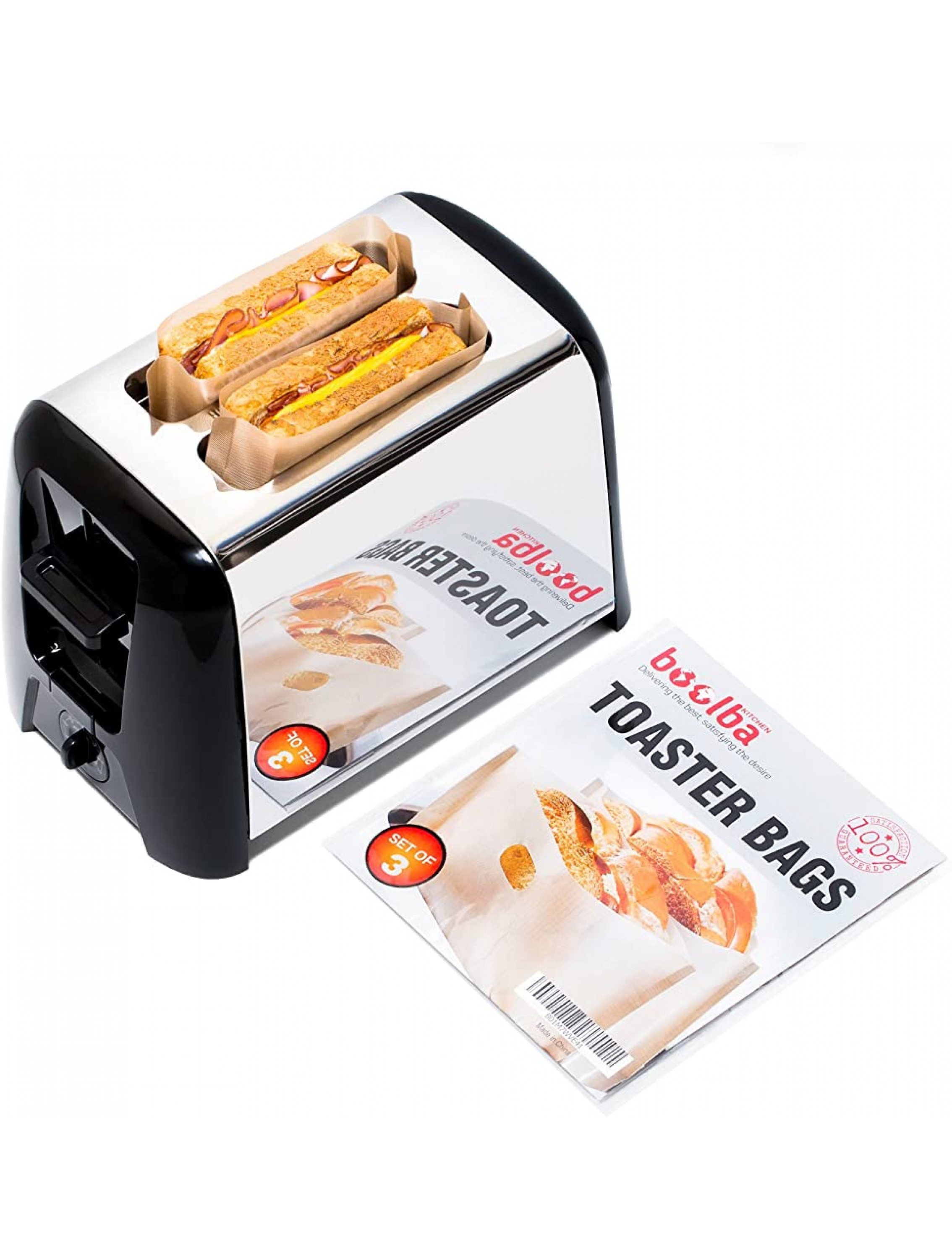 Toaster Bags set of 3 | Grilled Cheese Made Easy | Non Stick Reusable Easy to Clean | Perfect For Sandwiches Hot Dogs Chicken Fish Vegetables Panini & Garlic Toast - B7ES6K0J7