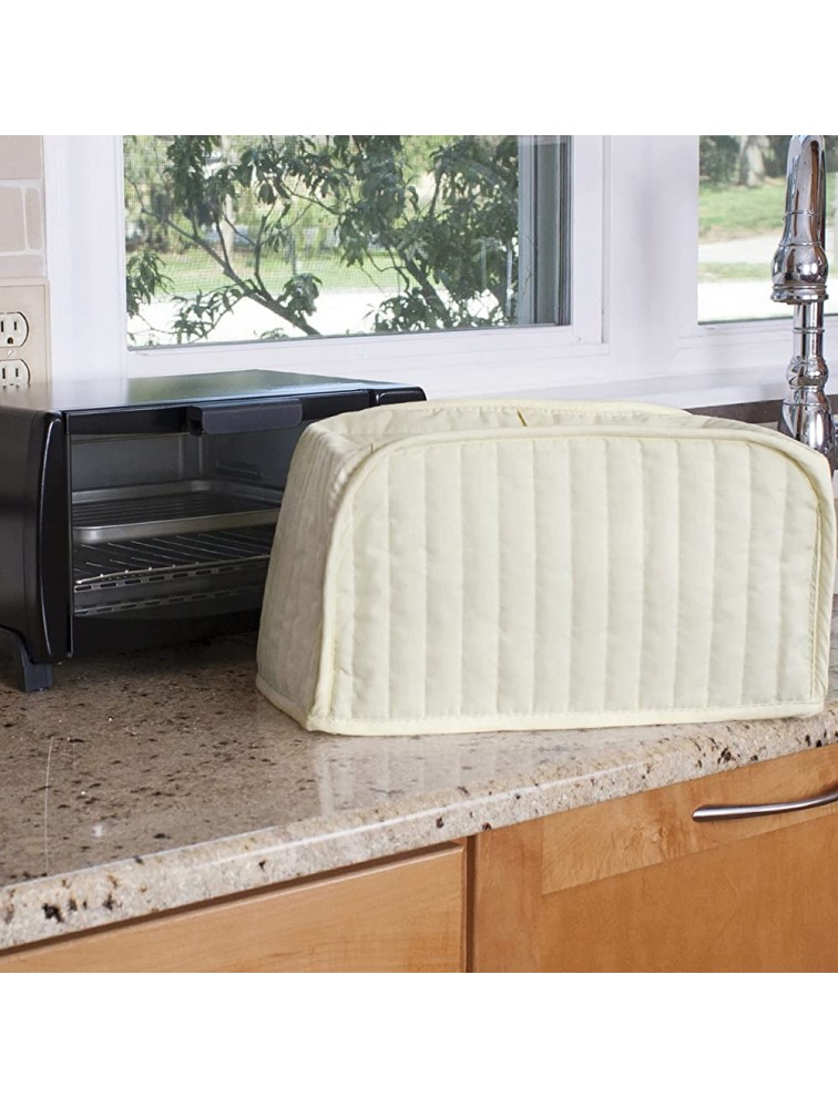 Unknown1 Solid Natural Toaster Oven Broiler Cover Off White Cotton - B3R7FP3YM