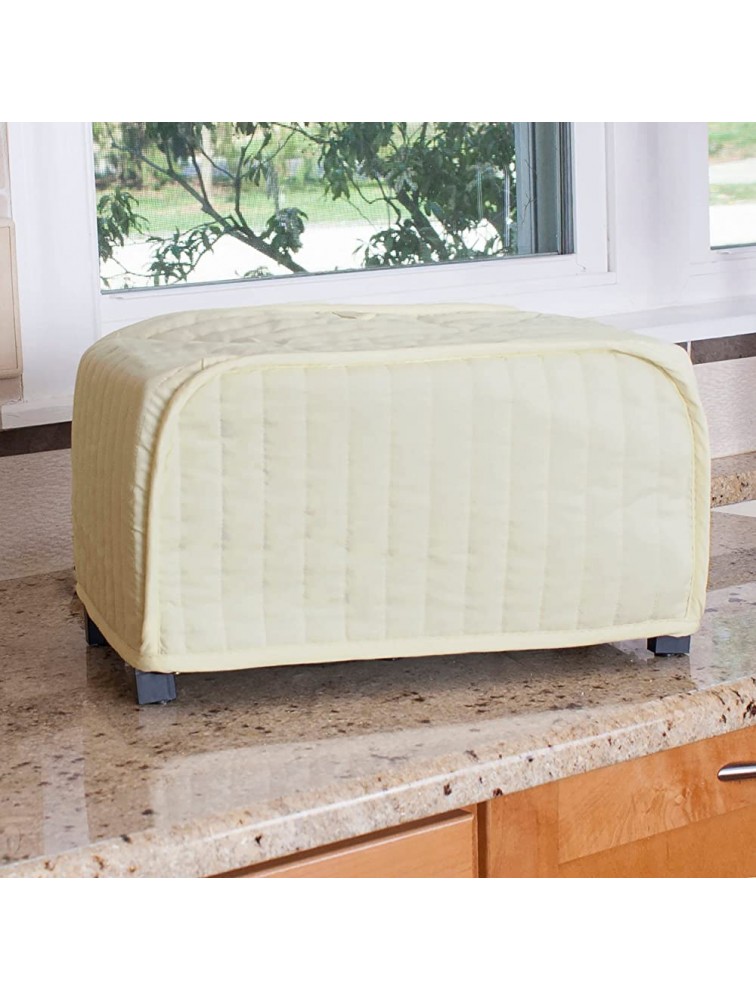 Unknown1 Solid Natural Toaster Oven Broiler Cover Off White Cotton - B3R7FP3YM