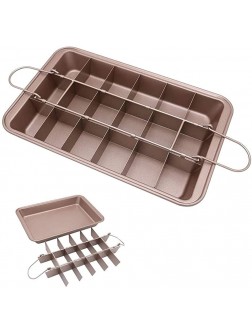 Brownie Pan Non-Stick Brownie Baking Pan with Dividers Brownie Cutter,Brownie Tray,18 Pre-slice Brownie Baking Tray Muffin and Cupcake Pan for Oven Baking Brownie Bites 12 X 8 X 2 Inches - BX3ZOYUHN