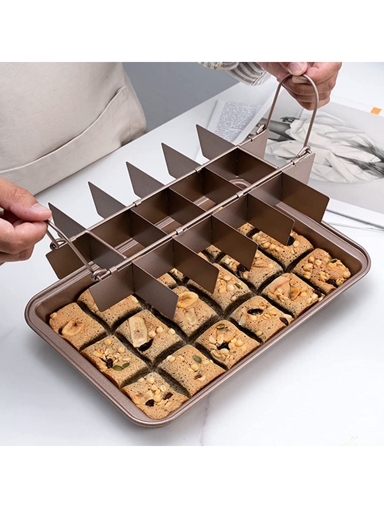 Brownie Pan with Dividers Non Stick Baking Pan Sets Carbon Steel Bakeware Tray with Grips for Oven Baking 18 Pre-Cut Square Molds for Brownie Bite Cake Fudges and Chocolate 12'' X 8'' X 2'' - B5ZLWJCL5