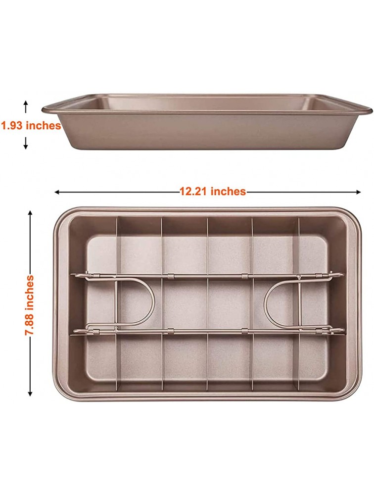 Brownie Pan With Dividers Nonstick 18 Pre-slice Brownie Baking Tray Carbon Steel Bakeware for Oven Baking - B60TWR3DS