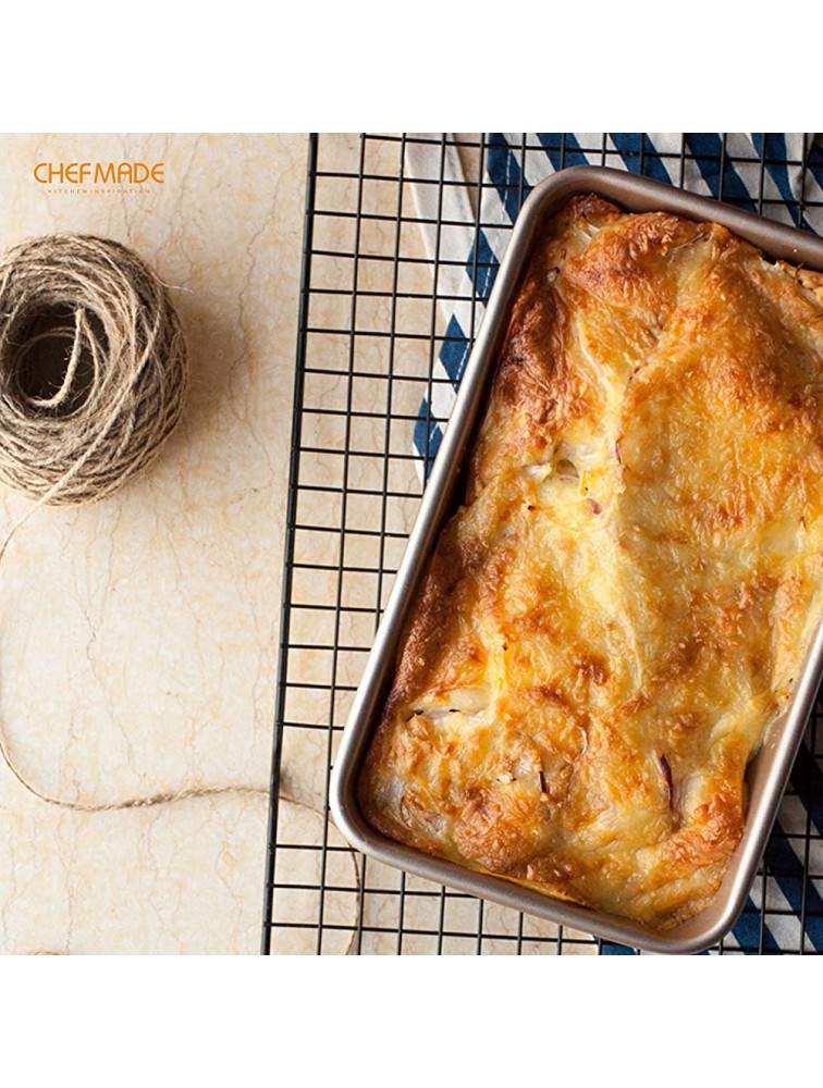 CHEFMADE 2LB Rectangle Loaf Pan Non-Stick Oblong Bread and Meat Bakeware for Oven Baking Champagne Gold - BS98KM262