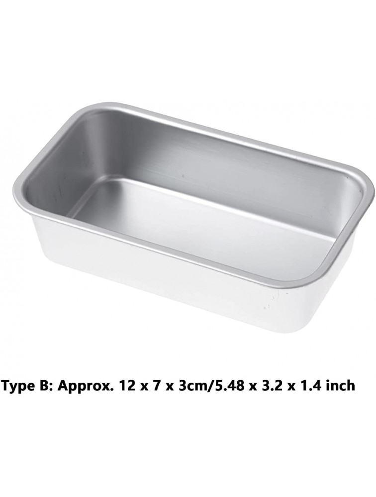 JEATHA Nonstick Bread Loaf Pan Aluminum Rectangle Flat Toast Box Cheesecake Cupcake Meatloaf Mold Bakeware for Oven Baking Silver Size B - BRF56D6BT