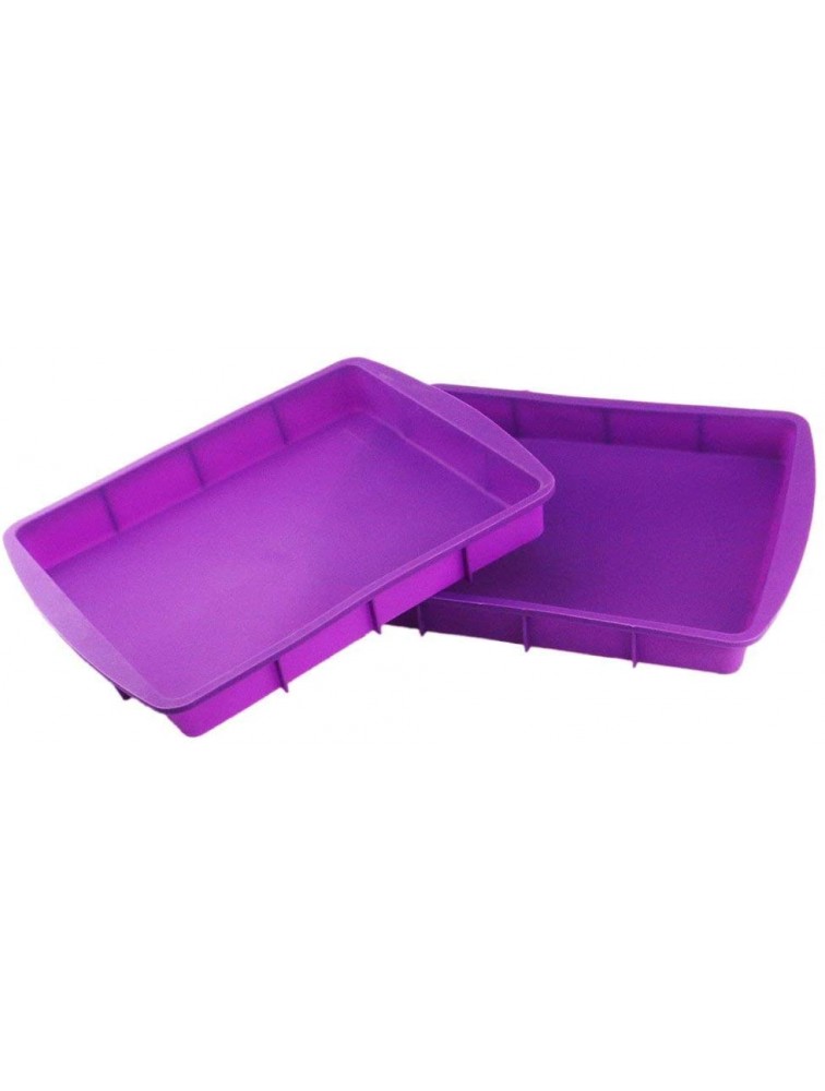 Orgrimmar 2 Pcs Silicone Rectangular Cake Pans Mold Bakeware Bread Baking Pan Non Stick Easy Demoulding Purple - BC9EC7MZQ