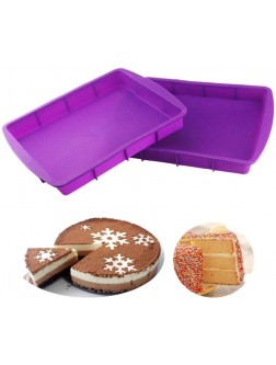 Orgrimmar 2 Pcs Silicone Rectangular Cake Pans Mold Bakeware Bread Baking Pan Non Stick Easy Demoulding Purple - BC9EC7MZQ
