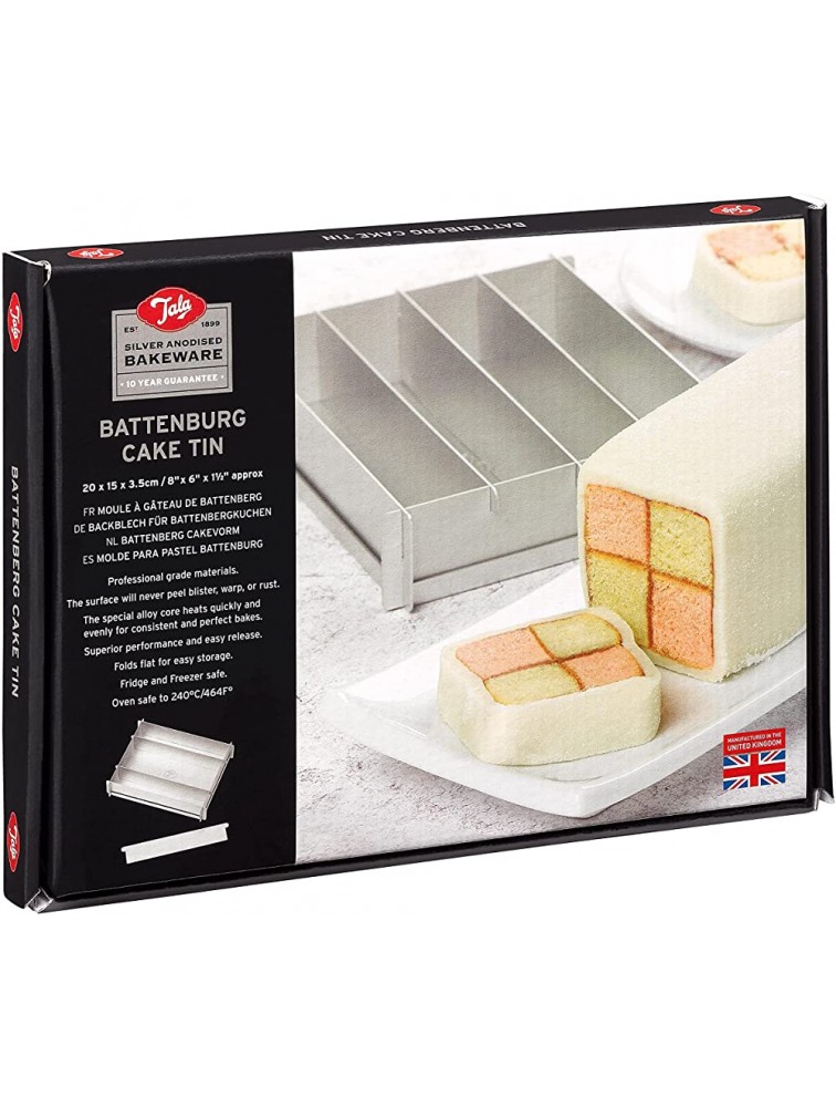 Tala 10A21459 Battenberg Battenburg Cake Pan Commercial Weight Anodised Aluminium Silver - BWGF9O5BF