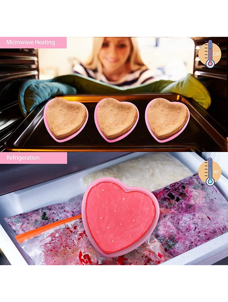 3 Pieces Heart Shaped Baking Pans，Heart Layered Cake Silicone Molds Cake Pans for Baking Non-Stick Heart Cake Pan Set for Layer Cake Cheese Cake and Rainbow Cake Sold by Rhoxshy - BVAVRM0FY