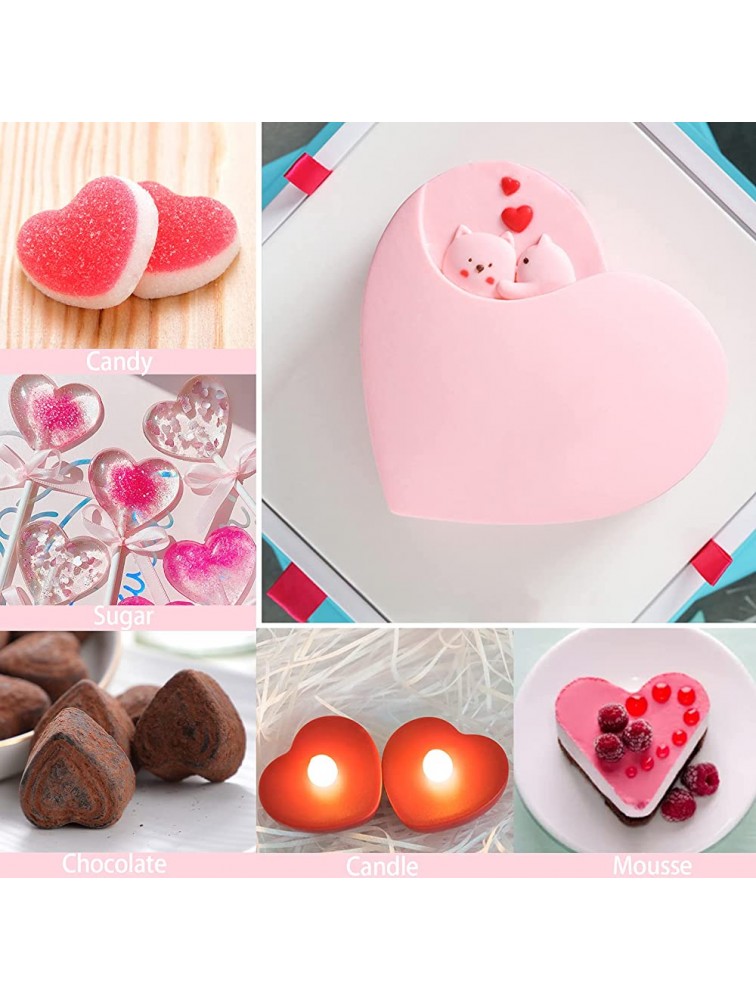 3 Pieces Heart Shaped Baking Pans，Heart Layered Cake Silicone Molds Cake Pans for Baking Non-Stick Heart Cake Pan Set for Layer Cake Cheese Cake and Rainbow Cake Sold by Rhoxshy - BVAVRM0FY