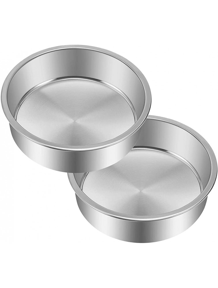 6 Inch Cake Pan Set of 2 Yododo Stainless Steel Round Cake Pans Tier Baking Pans Fit in Pot Pressure Cooker Air Fryer One-piece Molding Heavy Duty Mirror Finish & Dishwasher Safe - BKVJPGWHA