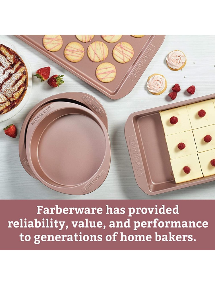 Farberware Baking Nonstick Cake Pan Rectangle 9 Inch x 13 Inch Red Rose Gold - BYQAT14C2