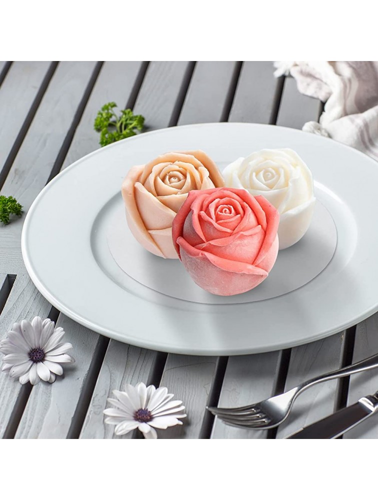 FVVMEED Rose Flowers Shape Silicone Molds 6 Cavity Mousse Cake Mold Cakes Non-Stick 3D Baking Pan Dessert Cheesecake Bakeware Mould For DIY Pastry Chocolate Jelly Fondant Candy Cupcake Soap Candle - B5OU2KCA9