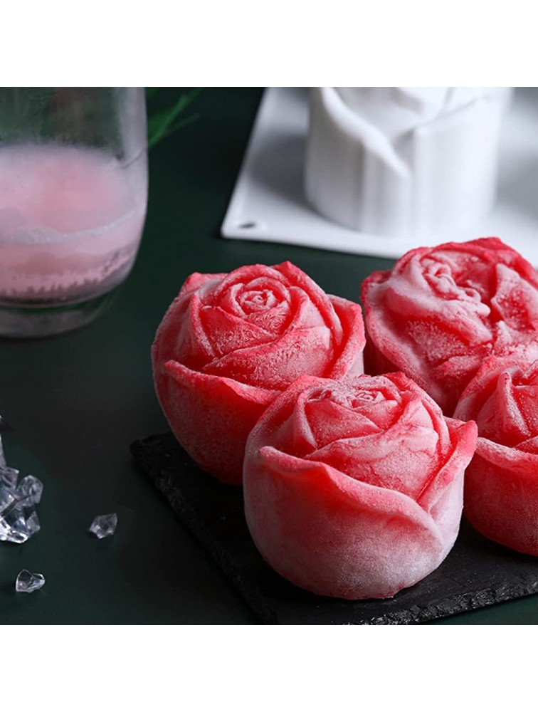 FVVMEED Rose Flowers Shape Silicone Molds 6 Cavity Mousse Cake Mold Cakes Non-Stick 3D Baking Pan Dessert Cheesecake Bakeware Mould For DIY Pastry Chocolate Jelly Fondant Candy Cupcake Soap Candle - B5OU2KCA9