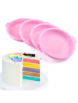 HYGJ Lovestia Cake Pan 6 Inch Round Silicone Non-Stick Bakeware Pan Reusable Food-Grade Baking Mold Set of 4 for Festival Cake Baking BPA Free Pink AHKIT04000820 - BD3ZGWJPQ