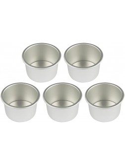 LARATH 5 Pieces 2Inch Round Mini Cake Pan with Removable Bottom Aluminum Alloy Small Cheesecake Baking Tray Non-Stick Bread Pizza Chiffon Fondant Mold DIY Cooking Tools Silver - B2VGGIRAF