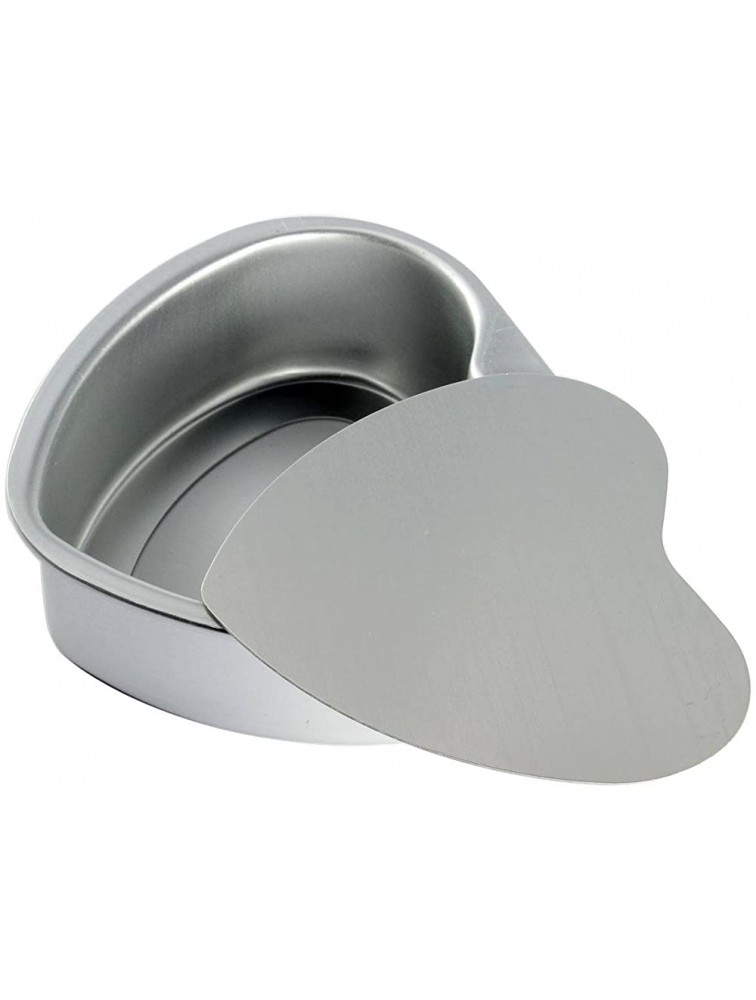 LepoHome 2 pcs Aluminum Heart Shaped Cake Pan Set DIY Baking Mold Tool with Removable Bottom 6 inch & 8 inch - BXYEUL507