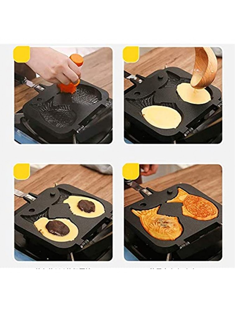 MINI-FACTORY Taiyaki Fish-shaped Pancake Japanese Waffle Cake Maker Pan + Bonus Oil Brush Black - BK4Z1CBRS