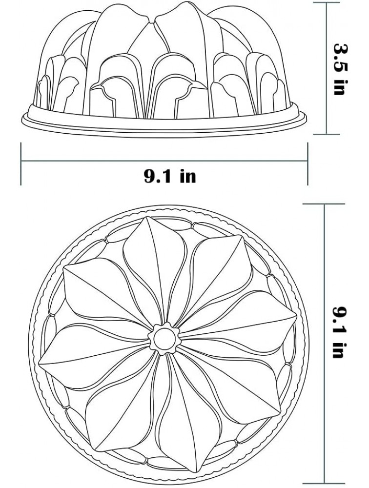 Novelty Flower Bundt Pan Non-Stick Specialty Round Cake Pan 9 Carbon Steel Baking Mold - BV43B68C0