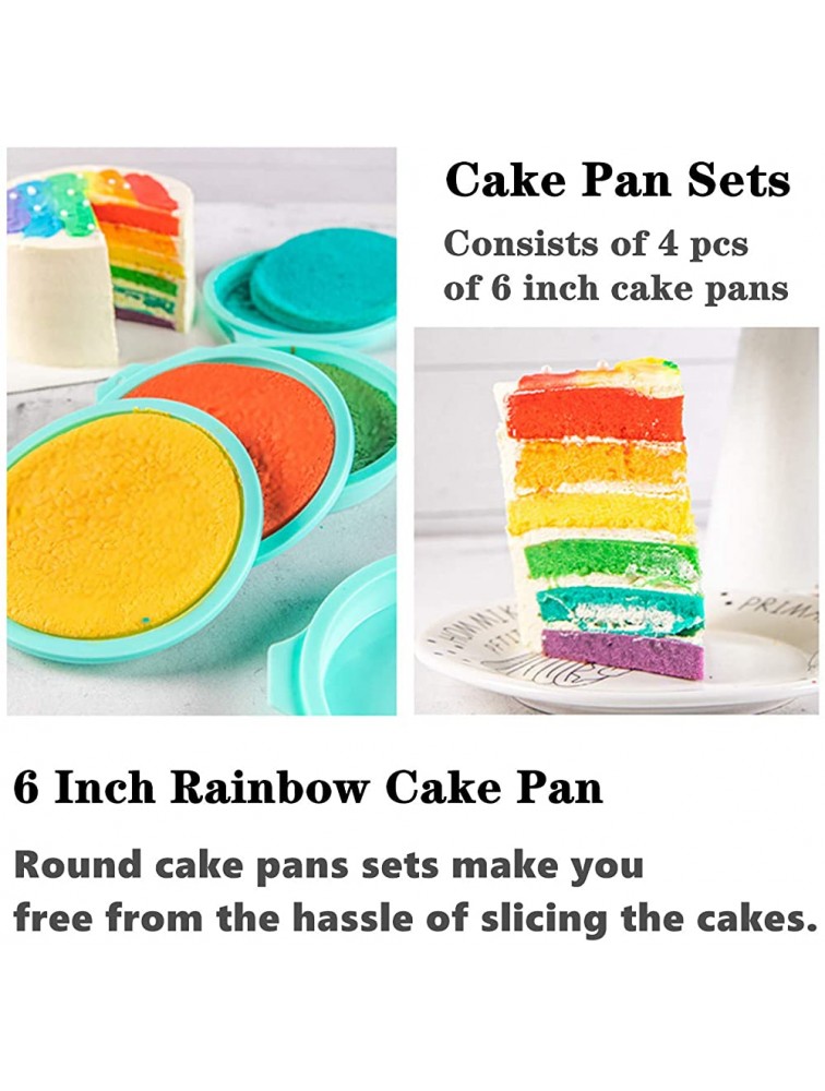 Silicone Cake Pan Astarexin Rainbow Cake Pans 6 Inch Round Silicone Baking Pan Layer Cake Pan Set for Rainbow Cake Resin - BVEFXZUGQ