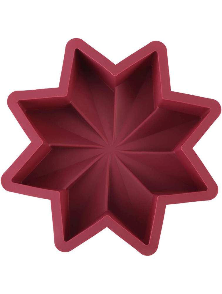 Silicone Cake Pan GUANCI Christmas Silicone Molds Star-Shaped Chocolate molds 3D Silicone molds for baking Non-Stick for Mini Cakes Birthday PartyRose Red - BBCL3R60W