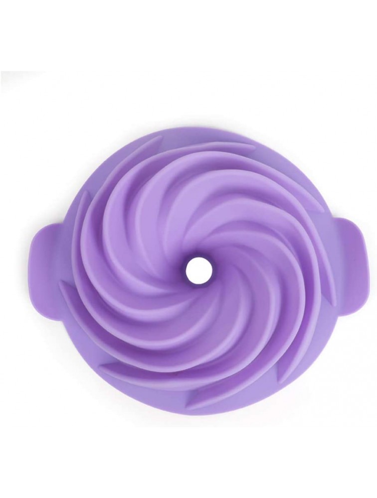 Stouge Silicone Cake Pan Nonstick Fulted Gelatin Baking Mold 9 Inch Purple） - B19U6FOXH