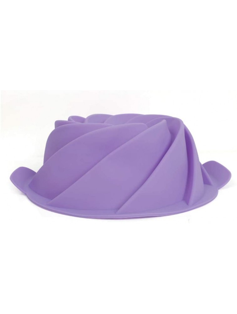 Stouge Silicone Cake Pan Nonstick Fulted Gelatin Baking Mold 9 Inch Purple） - B19U6FOXH