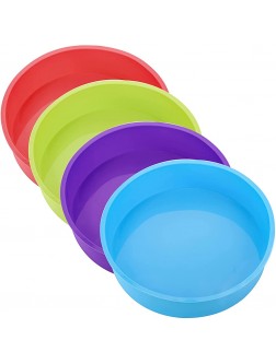 WUWEOT 4 Pack Silicone Round Cake Pans 8 Inch Rainbow Cake Baking Pans Non-Stick Cake Mold Baking Tins for Cake Vegetable Pancakes Pizza Crust Omelet Resin Craft - BZ5OGL3Y3