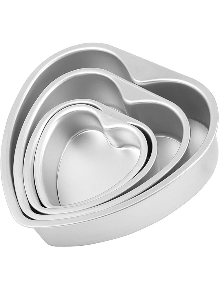 ZOENHOU 4 PCS 5" 6" 8" 10" Heart Shaped Cake Pans with Removable Bottom Aluminum Heart Shaped Cake Pans Set Non Stick Heart Layers Cake Pan for Oven Baking - BZBX0D6M6