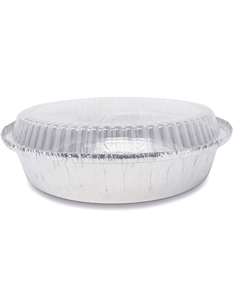 40 Pack Premium 6-Inch Round Foil Pans with Plastic Dome Lids l Heavy Duty l Disposable Aluminum Tin for Roasting Baking or Cooking - BNGEIP6WD