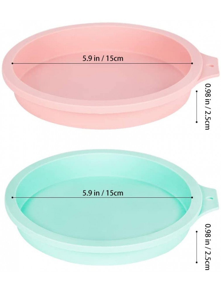 6-Inch Silicone Round Cake Pan Baking Mold Baking Mold DIY Rainbow Cakes Non-Stick Silicone Pack of 4 - BWHLV7186