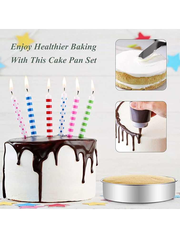 8 Inch Cake Pan Set of 4 Deedro Stainless Steel Cake Pans Round Cake Baking Pans for Wedding Birthday Layer Cake One-piece Molding Healthy & Durable Mirror Finish & Dishwasher Safe - B6HRLAW9C