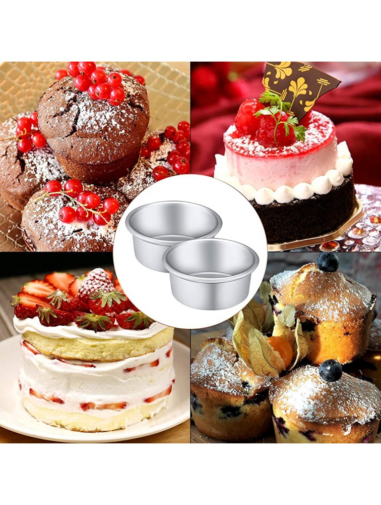8 Pieces Round Aluminum Cake Pan Set Non-stick Round Cheesecake Baking Pans for Home Party Baking Supplies - B501FXEPZ