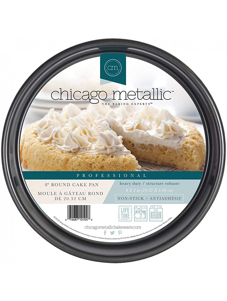 Chicago Metallic Professional Non-Stick Round Cake Pan Gray,8-Inch - BJFIKQ2BG