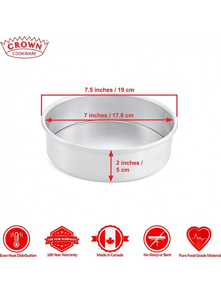 Crown 7 inch Cake Pans 2 Deep Set of 2 Heavy Duty Fully Straight Sides Even-Heating Made in Canada - BZ5ATA97N