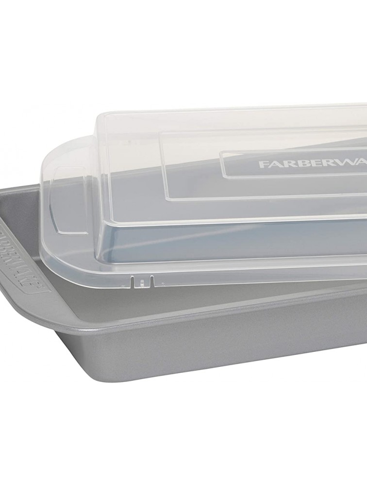 Farberware Nonstick Bakeware Baking Pan With Lid Nonstick Cake Pan With Lid Rectangle 9 Inch x 13 Inch Gray - BC8HSXIEG