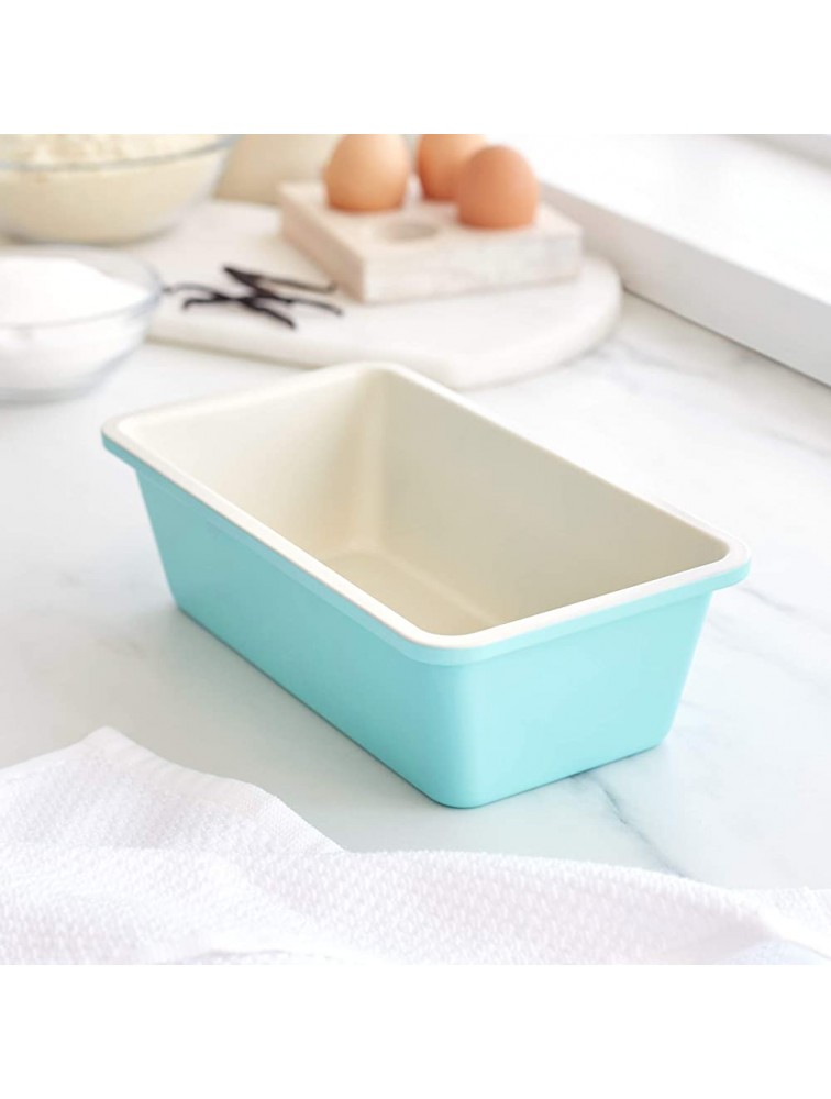 GreenLife Healthy Ceramic Nonstick 8.5 x 4.4 Loaf Pan for Cake Bread Meatloaf and More PFAS-Free Turquoise - BAIL6FBH3